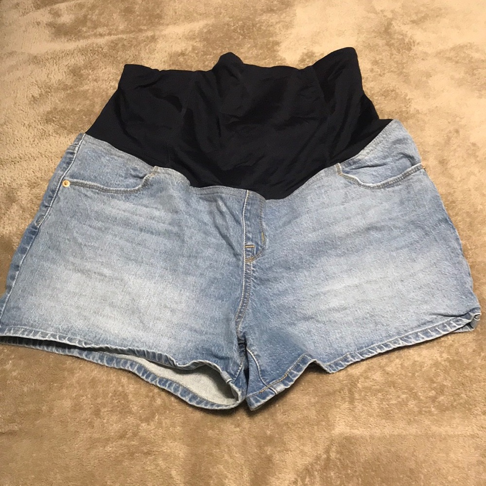 Maternity jean shorts